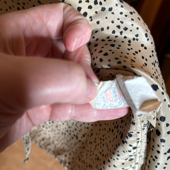 Vintage Schrader Sport New York Champagne with Black Spots Blouse Size 10 - Picture 6 of 8